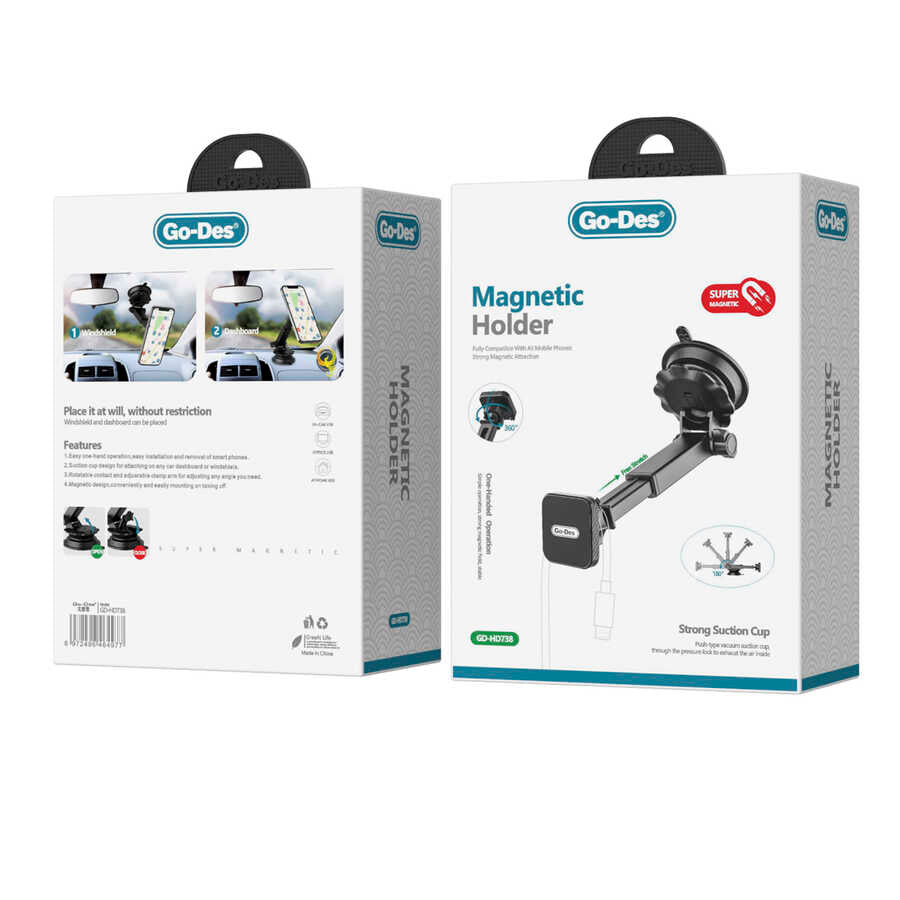 Go Des GD-HD738 Magnetik Araç Telefon Tutucu - 4 Go Des GD-HD738 Magnetik Araç Telefon Tutucu - 4